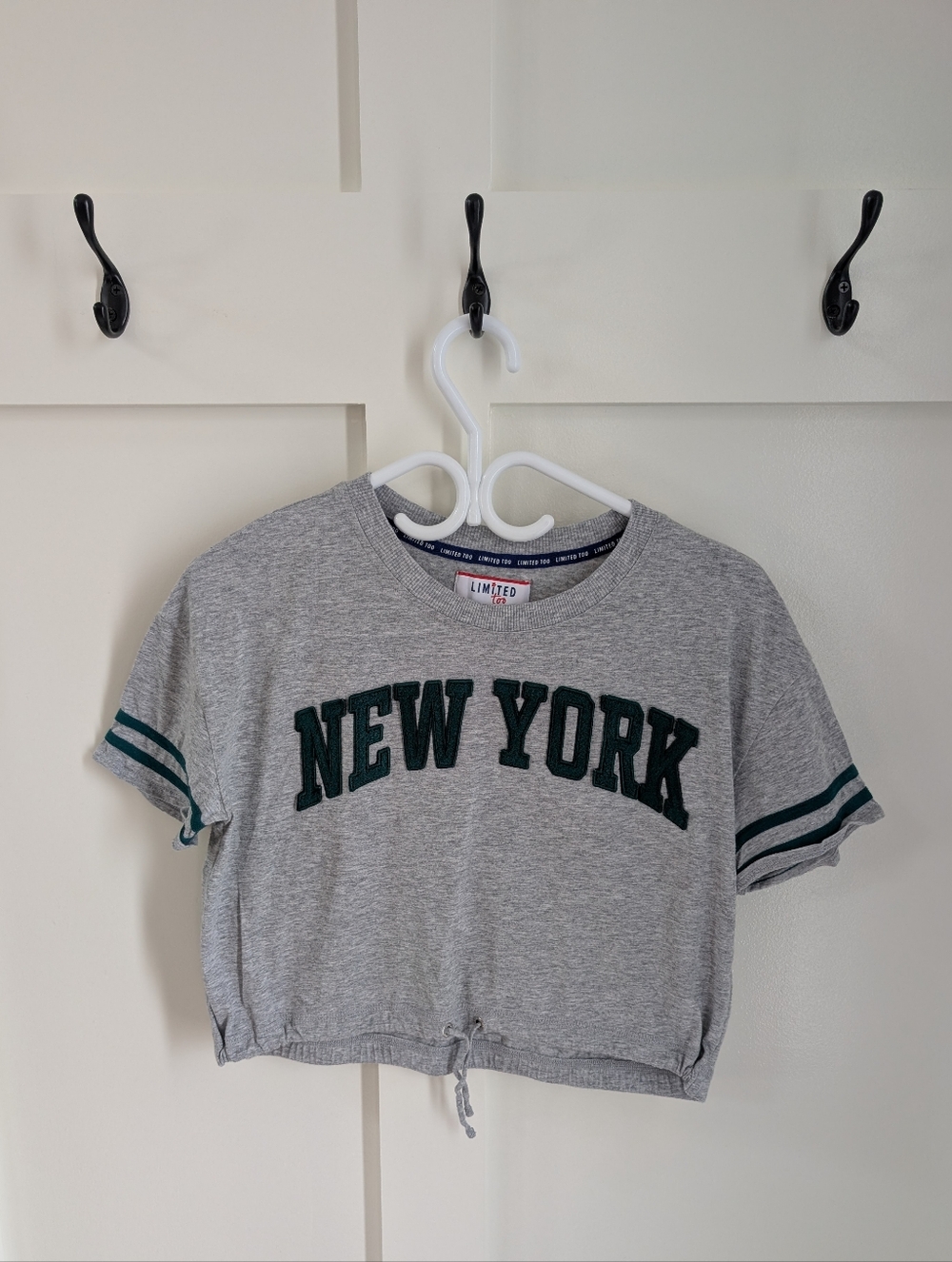 Limited Too Grey Tee with Dark Green 'NEW YORK' Lettering
